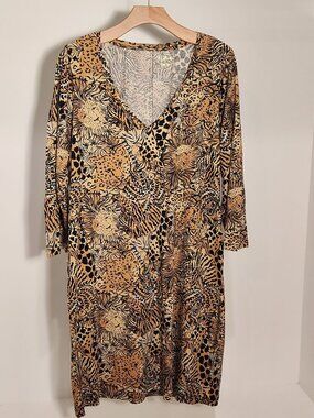 Animal Print LILLY PULITZER Long Sleeved DRESS Women's Size XL
